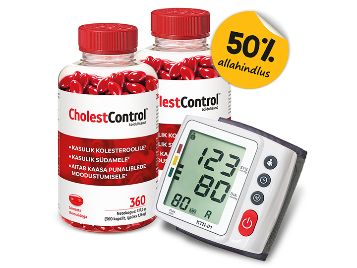 Natural Pharmaceuticals CholestControl™ Kaks CholestControl toidulisandi pudelit ja siniste kalliskividega hõbeehted, pakkumismärgiga 50% allahindlus.